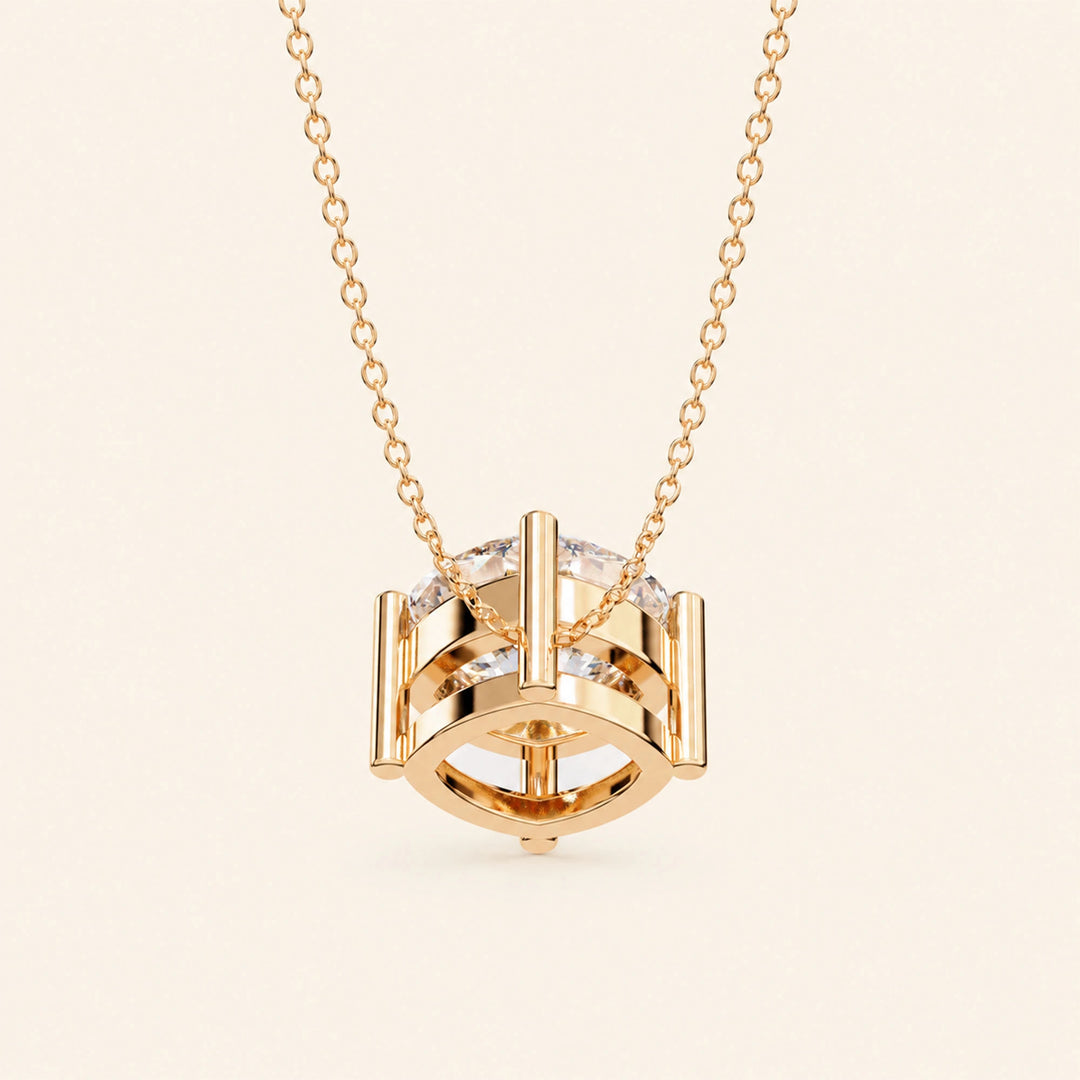 Cushion Cut Solitaire Necklace