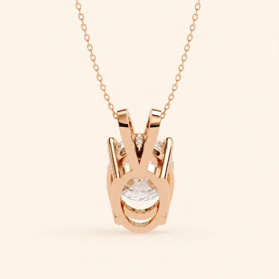Oval Solitaire Pendant Double Bail