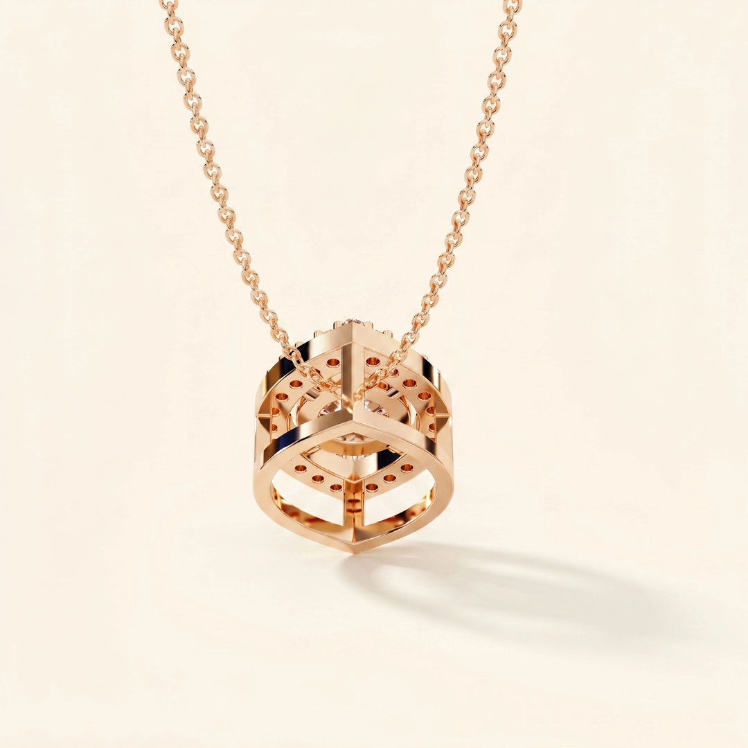 Round Marquise Cut Halo Pendant