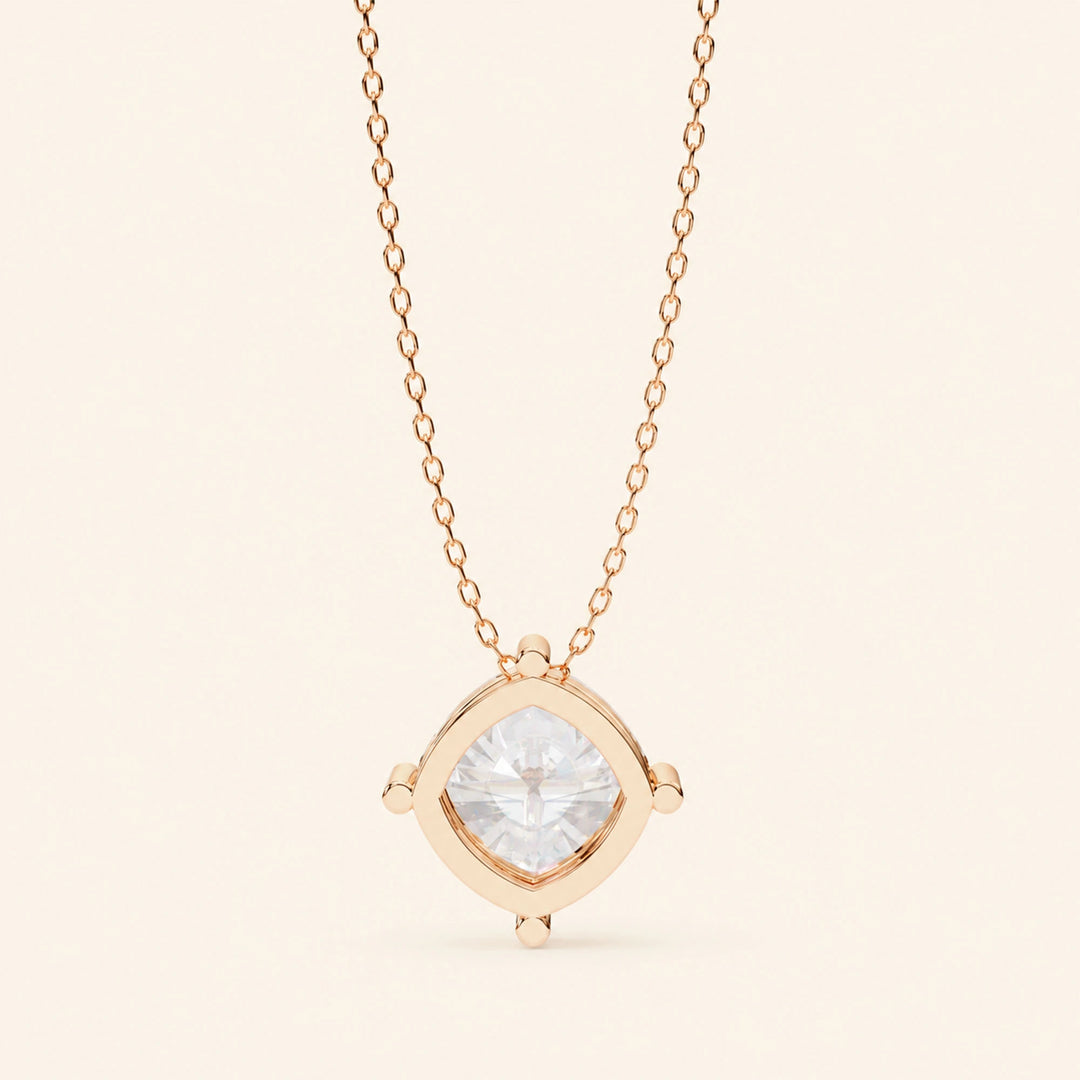 Cushion Cut Solitaire Necklace
