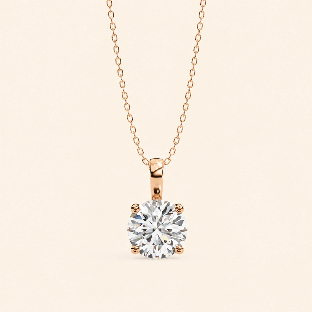 Large Round Solitaire Pendant