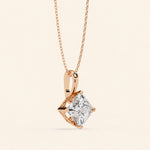 Load image into Gallery viewer, Princess Cut Solitaire Necklace
