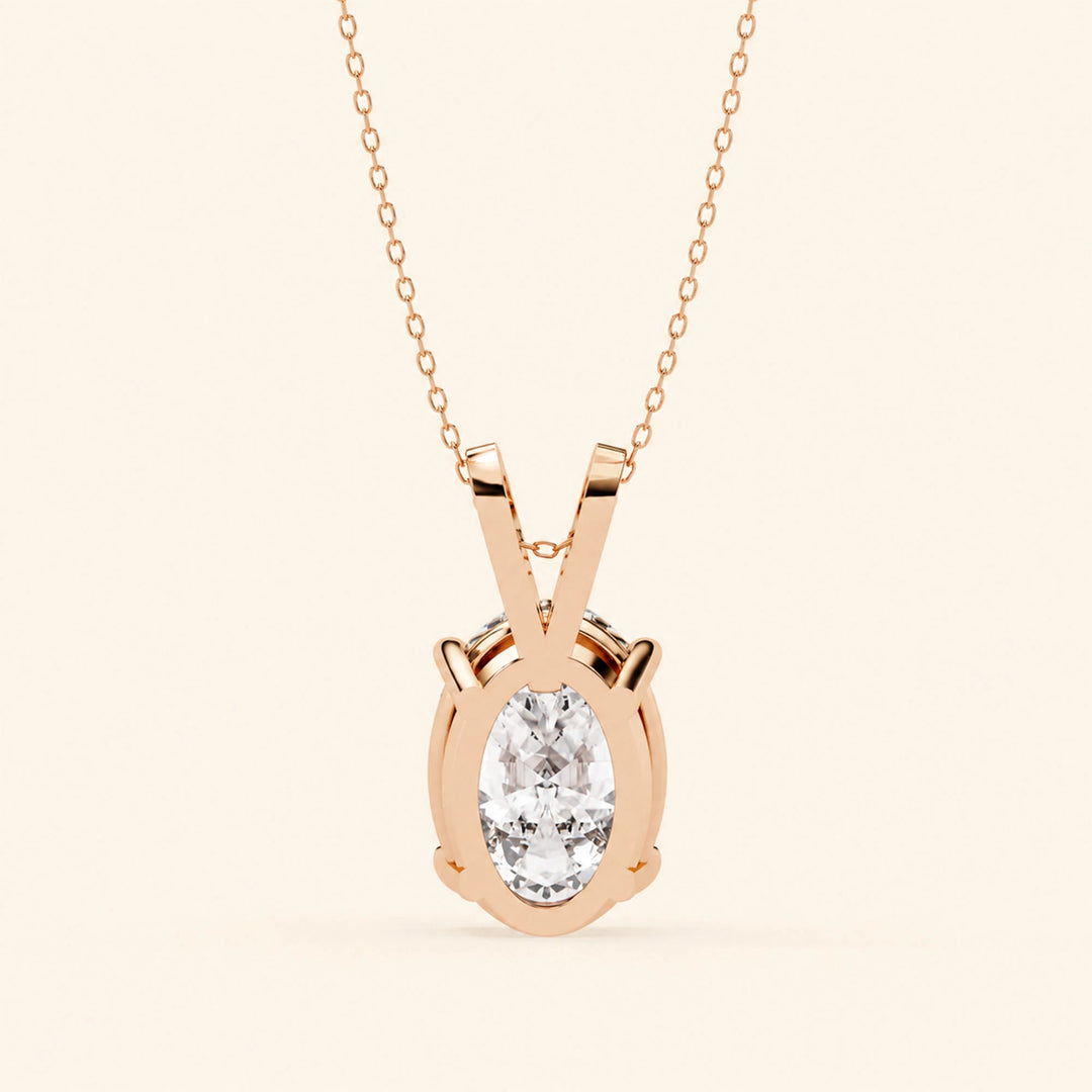 Oval Solitaire Pendant Double Bail
