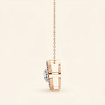 Load image into Gallery viewer, Round Marquise Cut Halo Pendant
