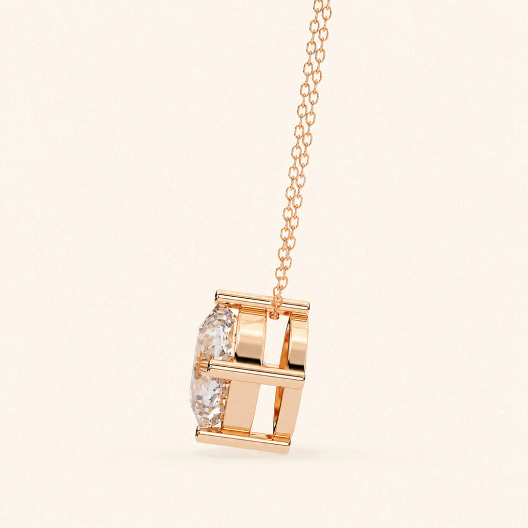 Cushion Cut Solitaire Necklace