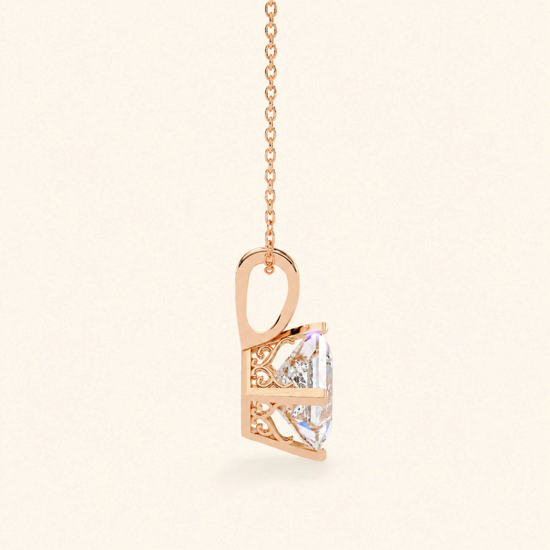 Princess Cut Solitaire Necklace