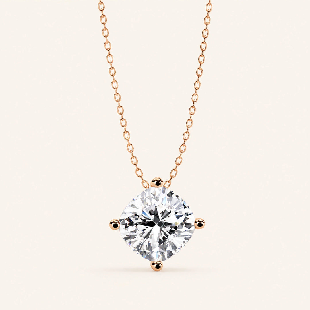 Cushion Cut Solitaire Necklace
