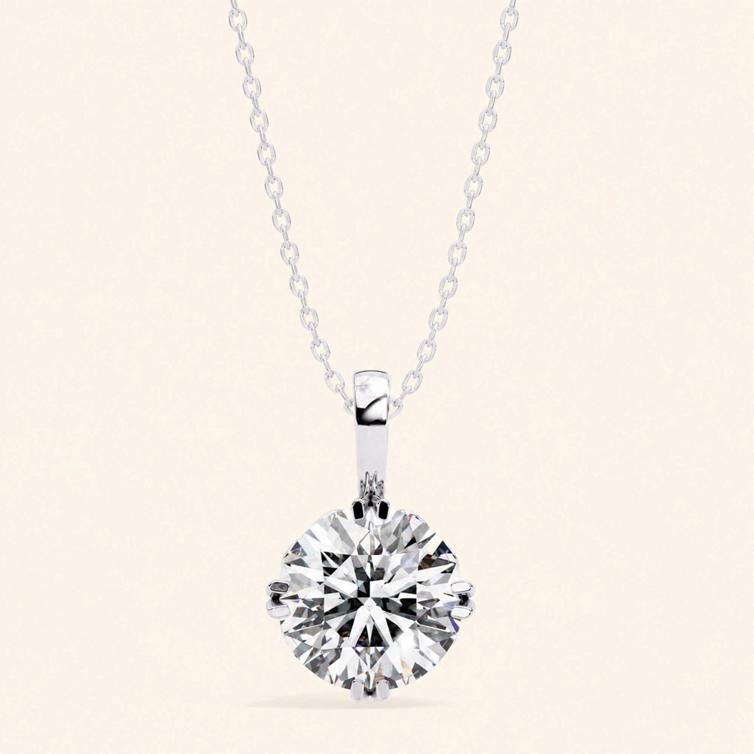 Round Solitaire Pendant Six Prong