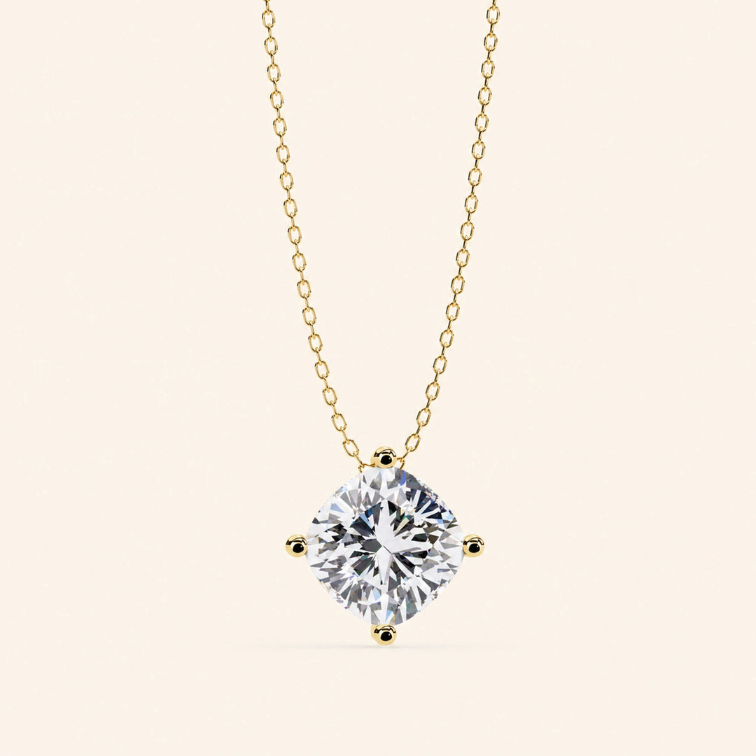 Cushion Cut Solitaire Necklace