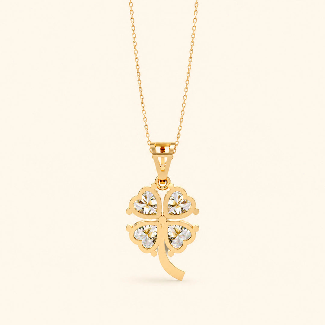 Heart Cut Clover Pendant