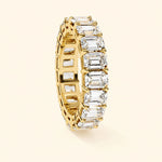 Load image into Gallery viewer, Side View Of Emerald Eternity Wedding Band
