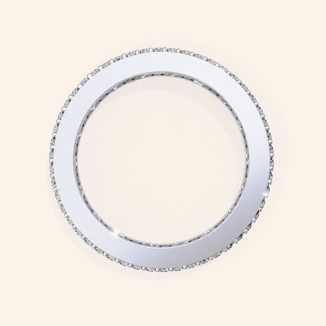 Back View Of Princess And Round Cut Wedding Band