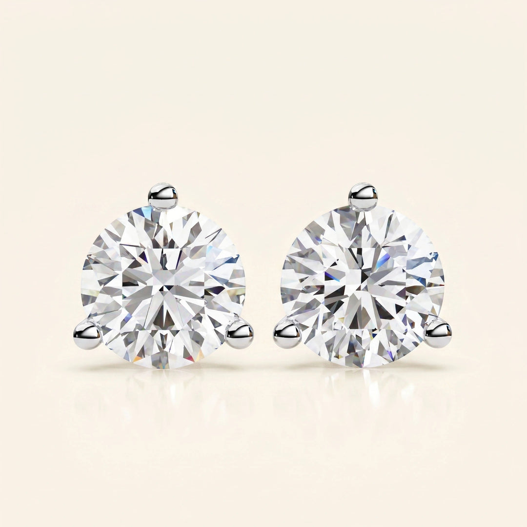 Round Brilliant Stud Earrings