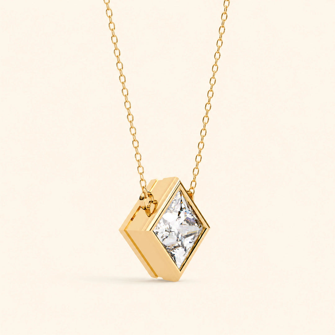 Princess Bezel Necklace