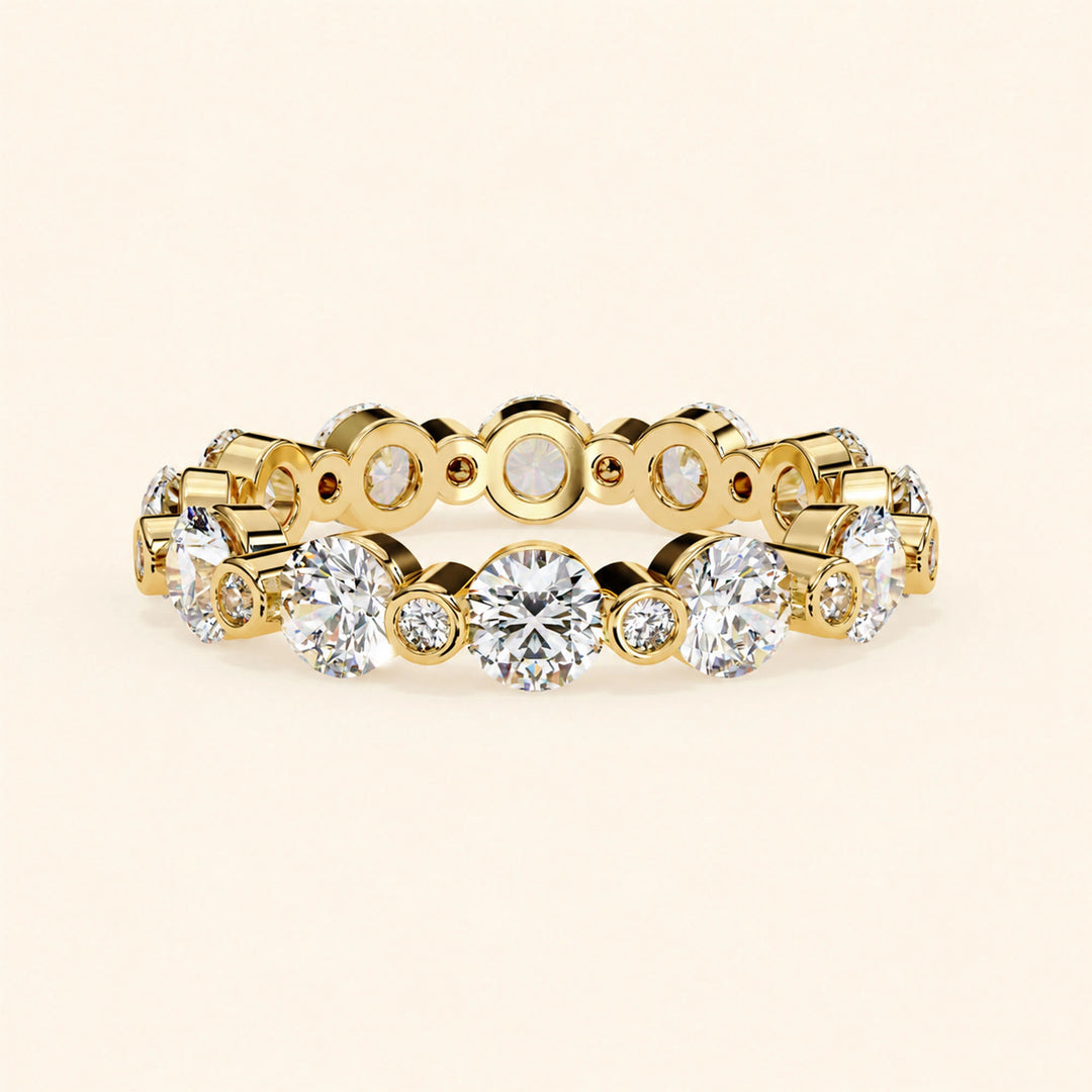 Front View Of Round Cut Eternity Wedding Band