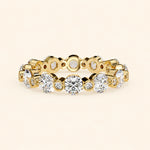 Load image into Gallery viewer, Front View Of Round Cut Eternity Wedding Band

