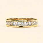 Load image into Gallery viewer, Front View Of Princess Cut Half Eternity Wedding Band
