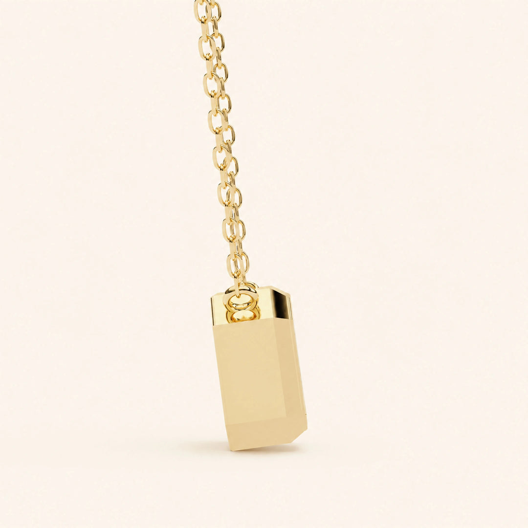 Emerald Cut Bezel Necklace
