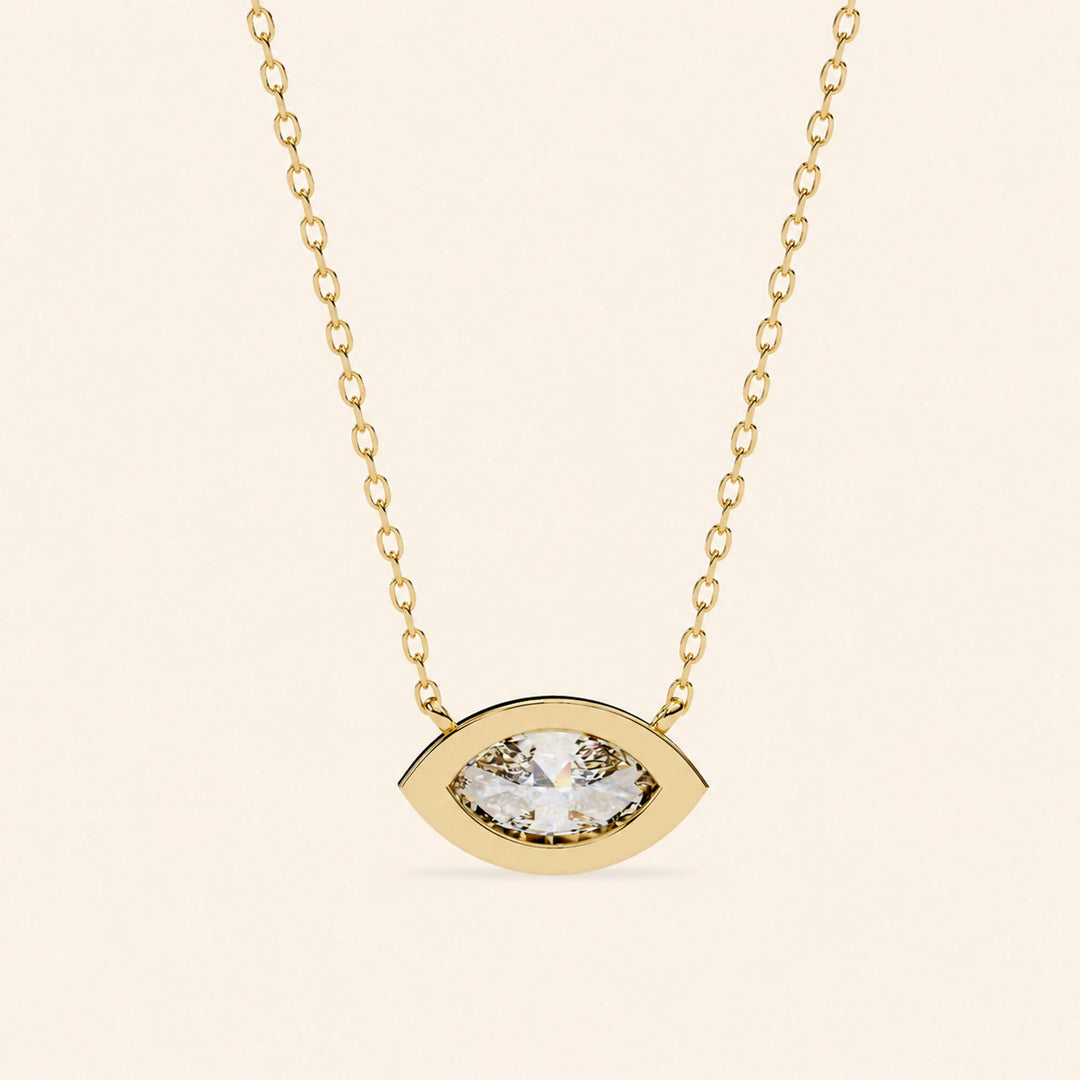 Marquise Bezel Set Necklace