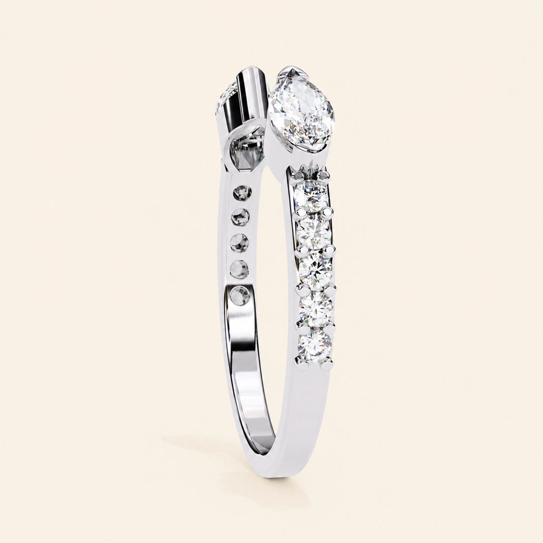 Side View Of Toi Et Moi Wedding Band