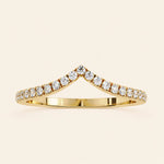 Load image into Gallery viewer, Front View Of Round Cut Curved Wedding Band
