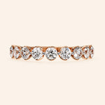 Load image into Gallery viewer, Front View Of Round Cut Half Eternity Wedding Band
