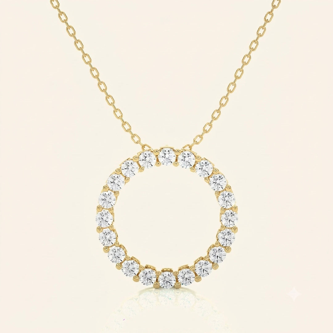 Round Eternity Circle Necklace