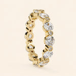Load image into Gallery viewer, Side View Of Round Cut Eternity Wedding Band
