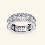 Load image into Gallery viewer, Angle View Of Princess And Round Cut Wedding Band
