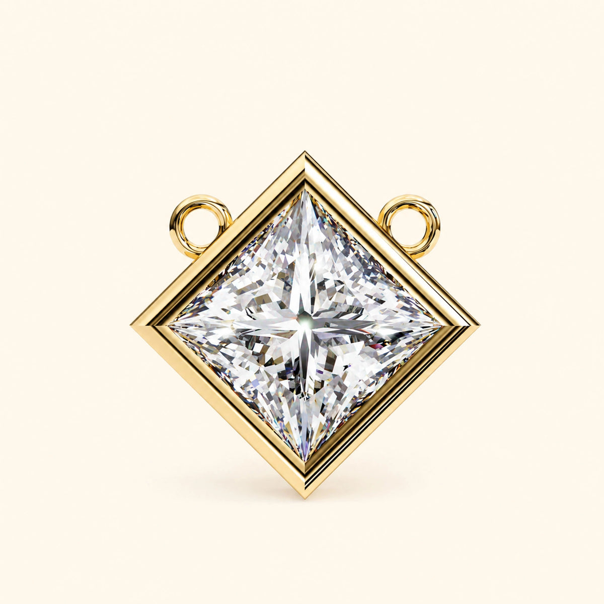 Princess bezel necklace