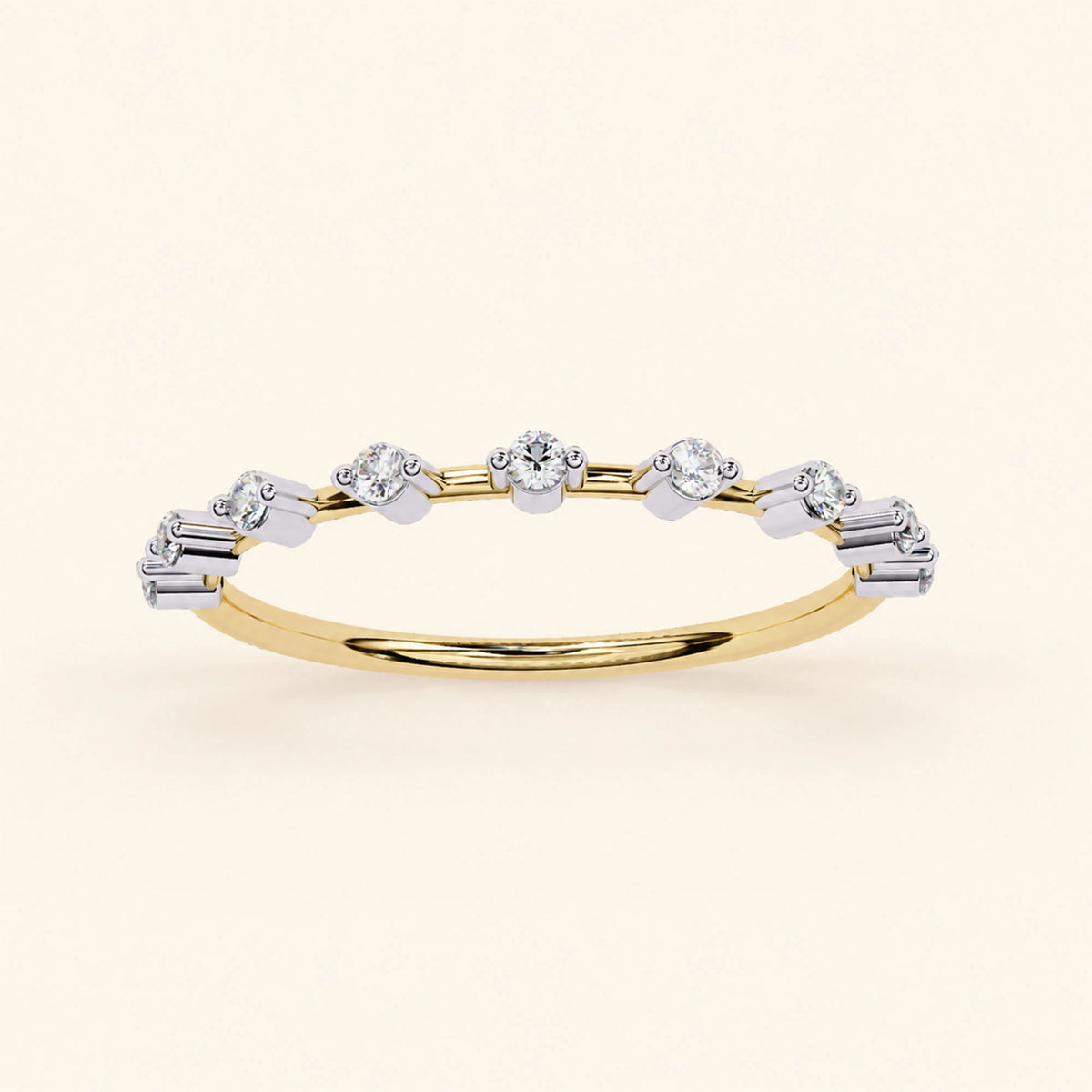 Angle view of  wedding bands for women