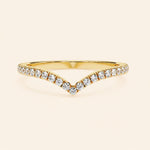 Load image into Gallery viewer, Front View Of Round Cut Curved Wedding Band
