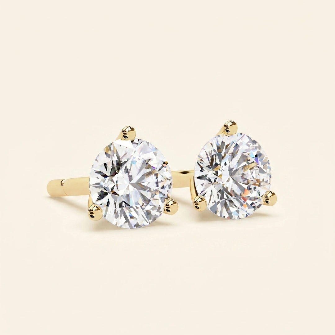 Round Brilliant Stud Earrings