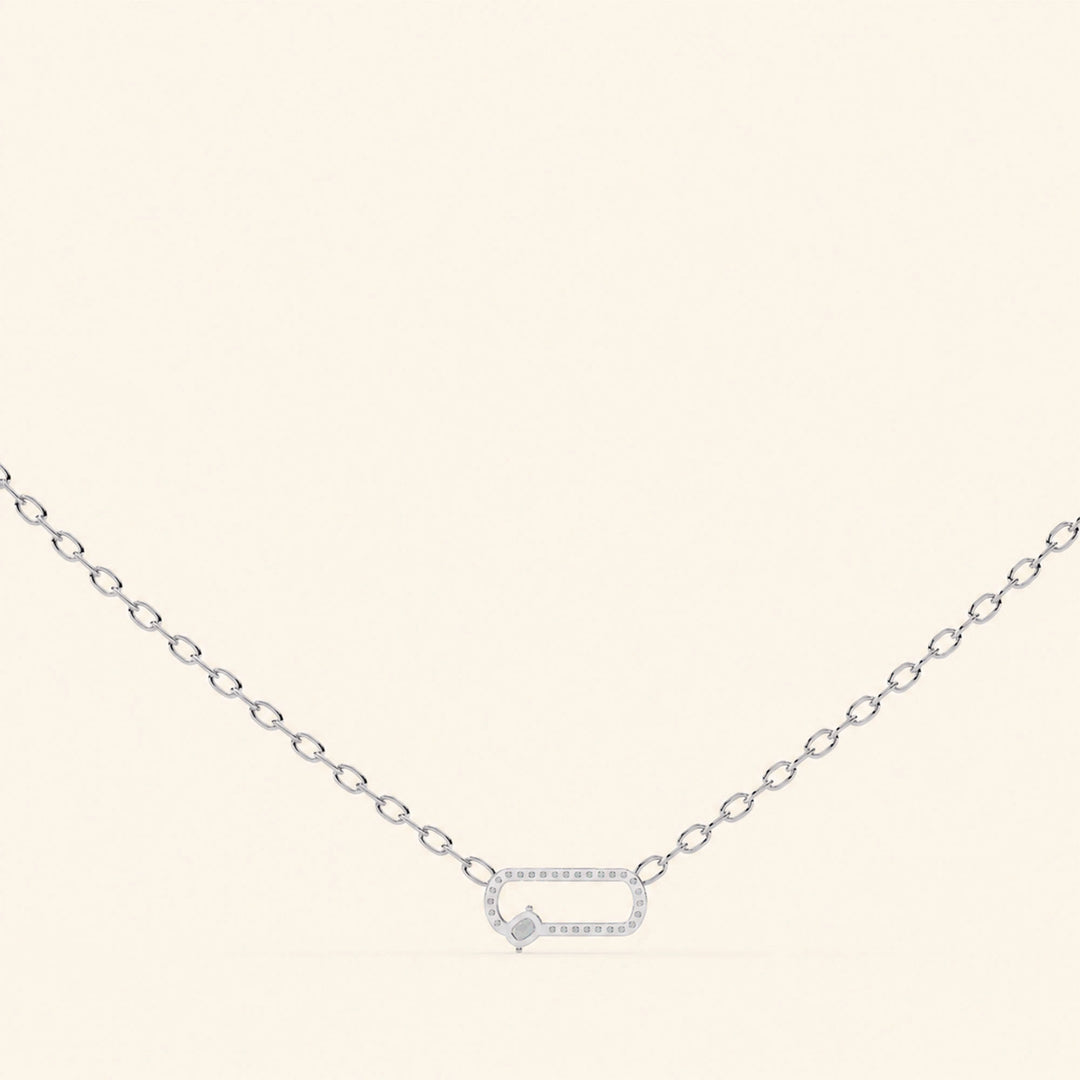 Prong Set Link Necklace