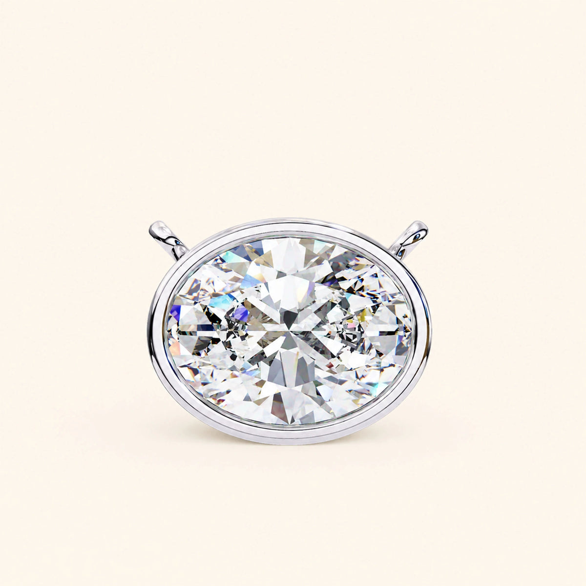 Oval bezel set necklace
