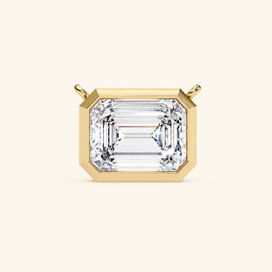 Emerald Cut Bezel Necklace