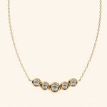 Load image into Gallery viewer, Front View Of Five Stone Bezel Necklace
