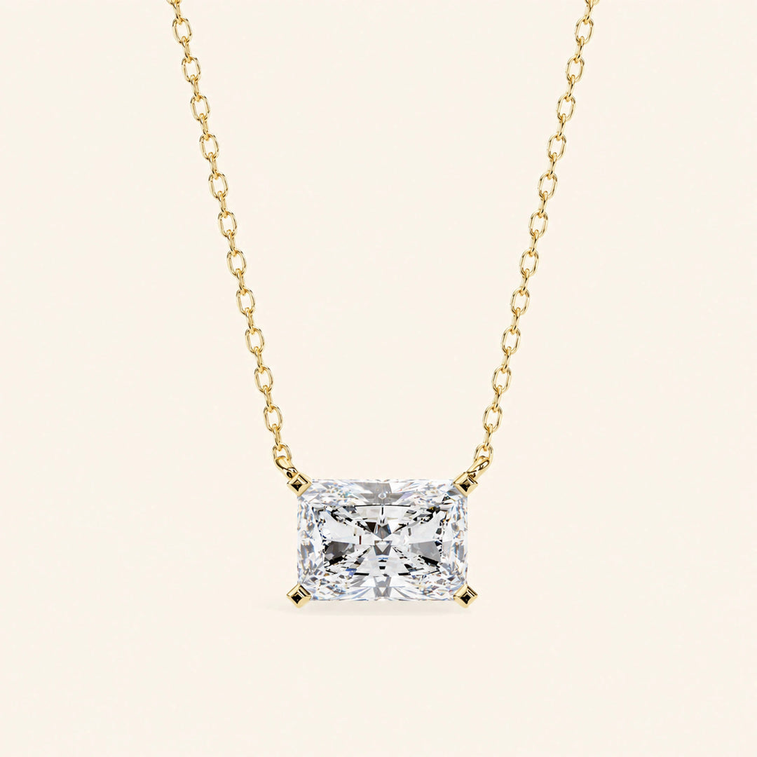 Radiant Bezel Set Necklace