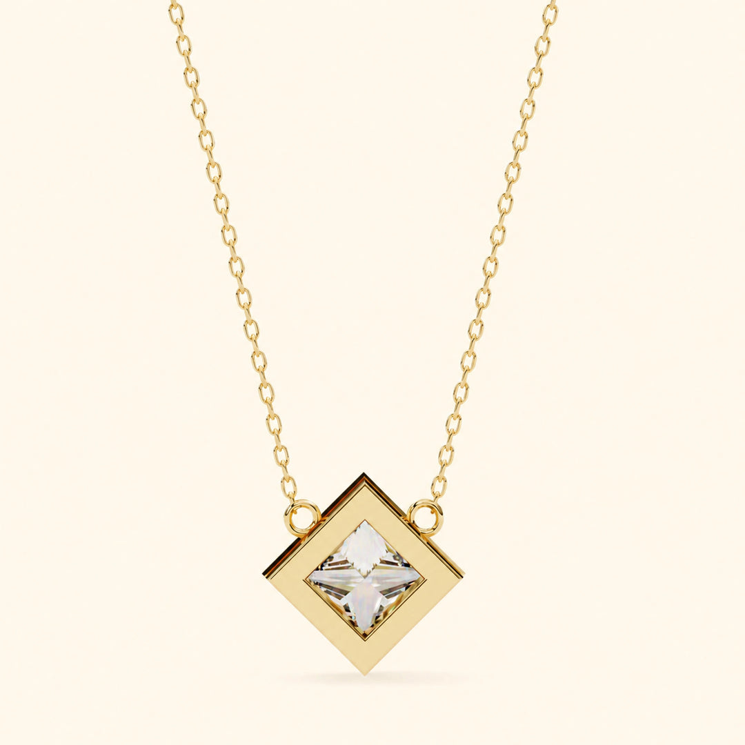 Princess Bezel Necklace