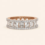 Load image into Gallery viewer, Front View Of Princess And Round Cut Wedding Band
