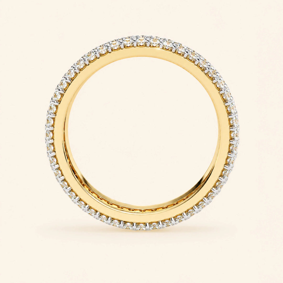 Back View Of Round Cut 5 Row Wedding Band