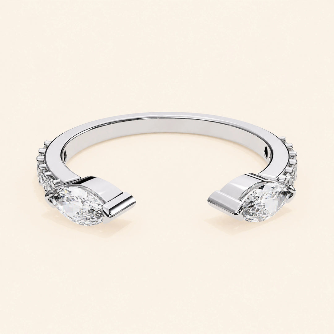 Front View Of Toi Et Moi Wedding Band