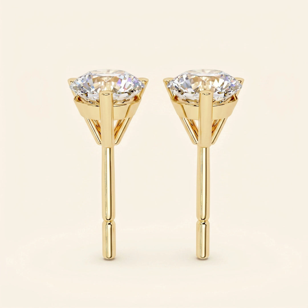 Round Brilliant Stud Earrings