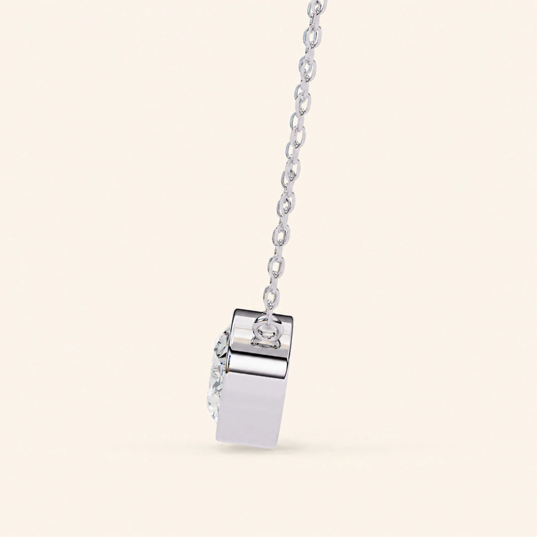 Oval Bezel Set Necklace