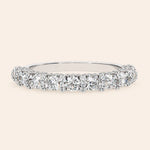 Load image into Gallery viewer, Front View Of Round Shape Half Eternity Wedding Band
