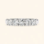 Load image into Gallery viewer, Front View Of 5 Stone Wedding Band
