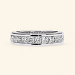 Load image into Gallery viewer, Front View Of Princess Cut Half Eternity Wedding Band
