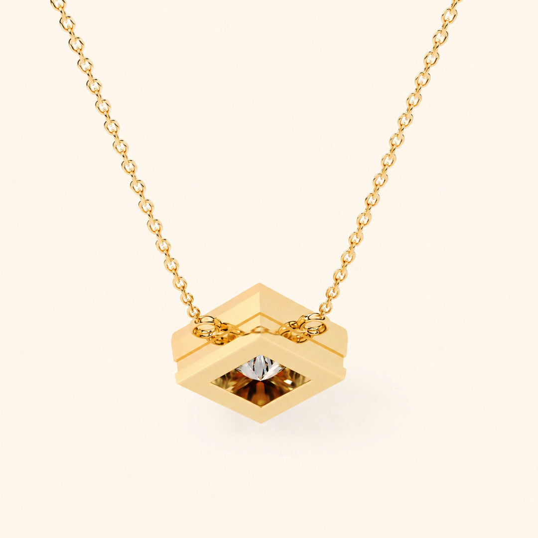 Princess Bezel Necklace