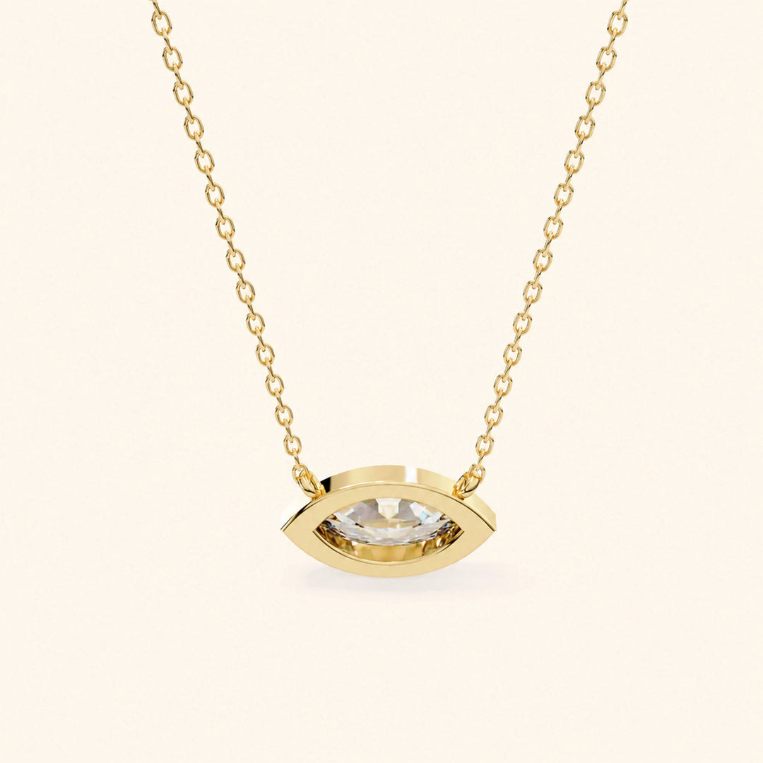 Marquise Bezel Set Necklace