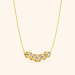 Load image into Gallery viewer, Side Angle View Of Five Stone Bezel Necklace
